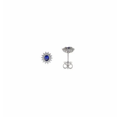 Pendientes zafiro salvatore plata