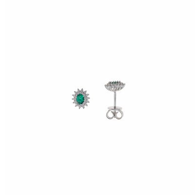Pendientes esmeralda salvatore plata