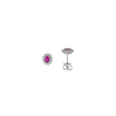 Pendientes rub&iacute; salvatore plata
