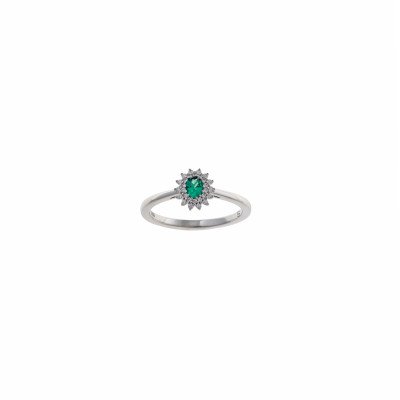 Anillo verdes esmeralda salvatore plata