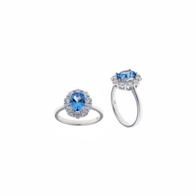 Anillo aqua salvatore plata